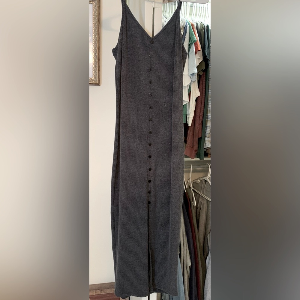 Vici Stretchy Button Midi Dress